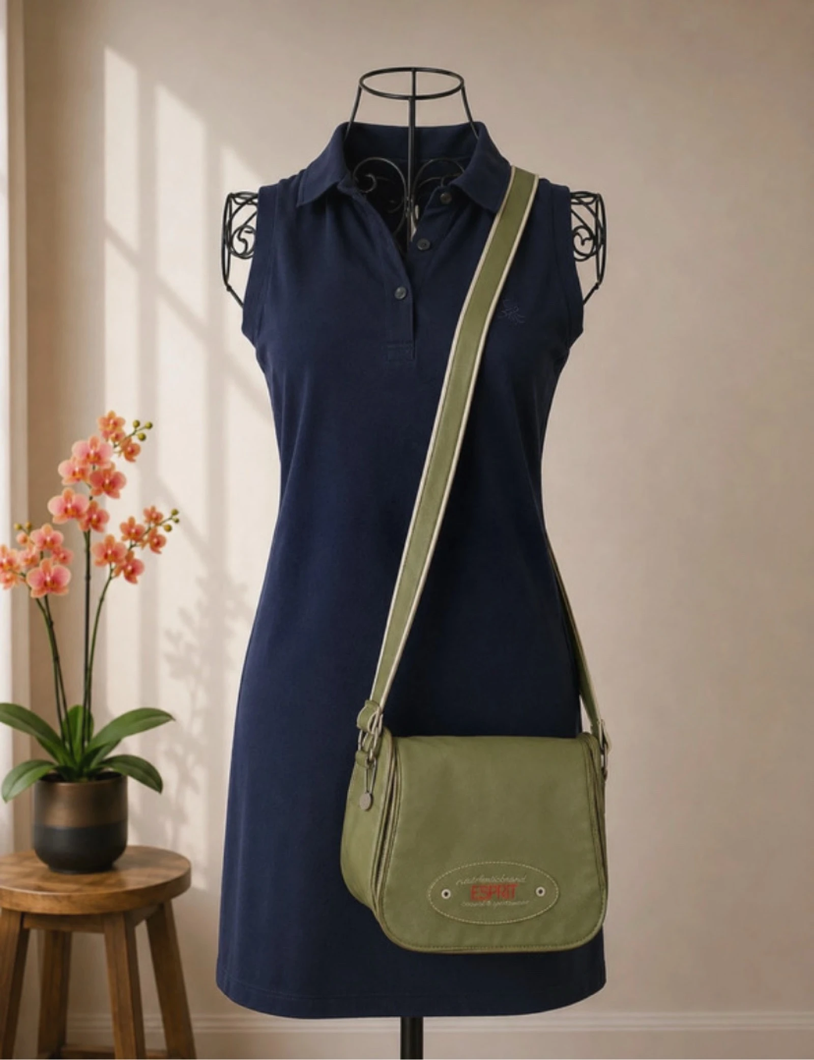 Sac bandoulière Esprit kaki vintage Y2K multipoches style cargo tendance